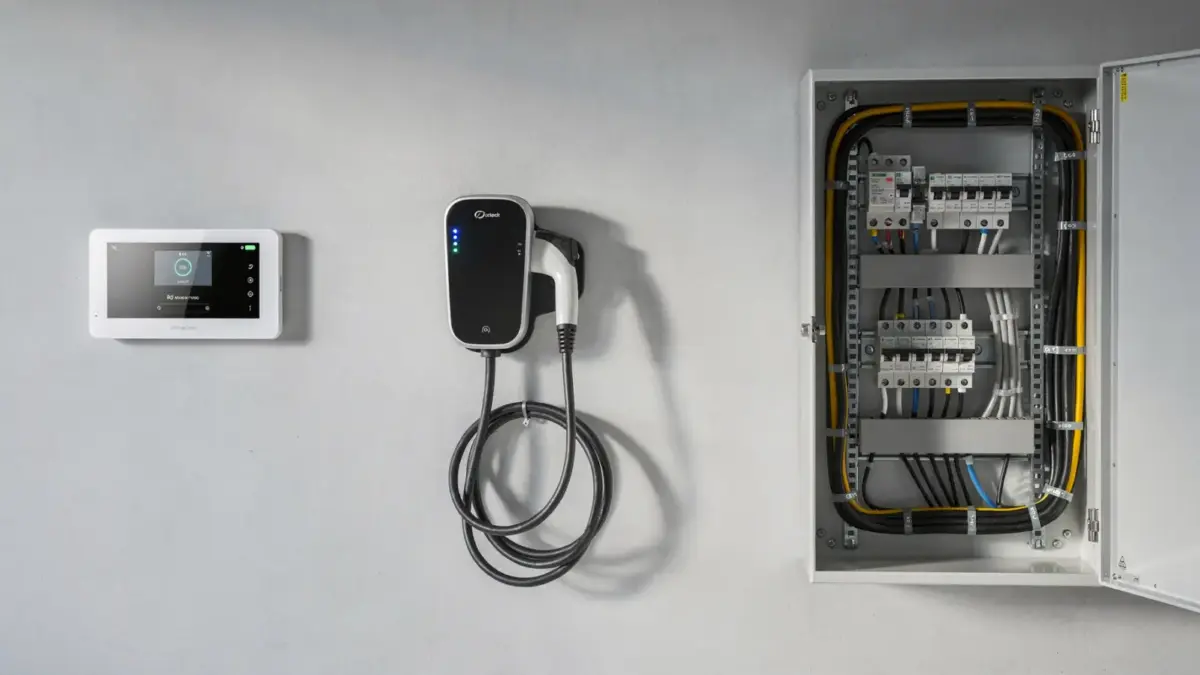 Smart-Home-Steuerung und Wallbox im Technikraum zum Thema Lastmanagement