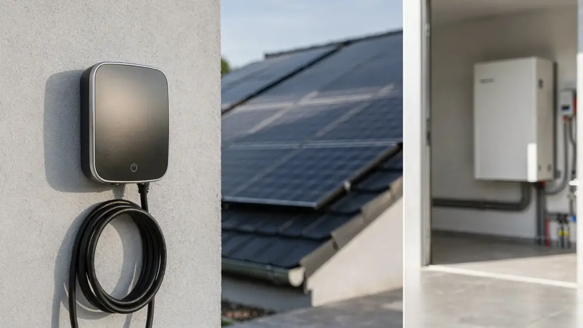 Wallbox, PV-Anlage und Speicher an einem Haus: abgestimmte Planung für das Energiesystem