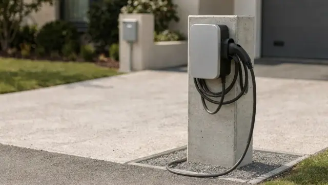 Freistehende Wallbox auf Fundament neben der Einfahrt: Montage, Anschluss und Fundament für das Thema