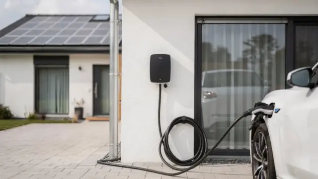 Wallbox am Haus mit Solarmodulen: PV laden meldepflicht und Regeln für Solarstrom.